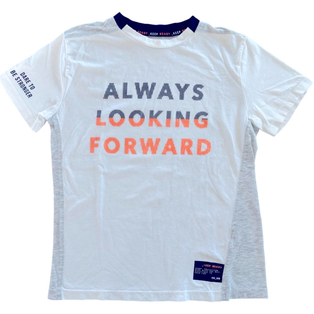 Zara Boys T-Shirt. White and gray. 10